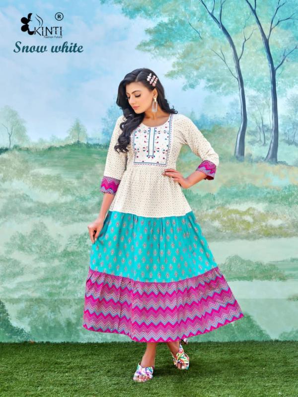 Kinti Snow White New Fancy Designer Anarkali Kurti Collection